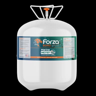 Canister of ForzaBOND MC737 marine industrial adhesive